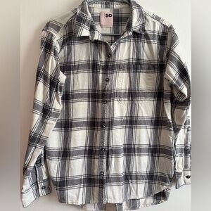 Gray and White Plaid Shirt